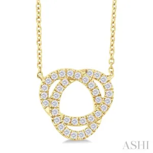 1/4 Ctw Trinity Round Cut Diamond Fashion Pendant With Chain in 10K Yellow Gold