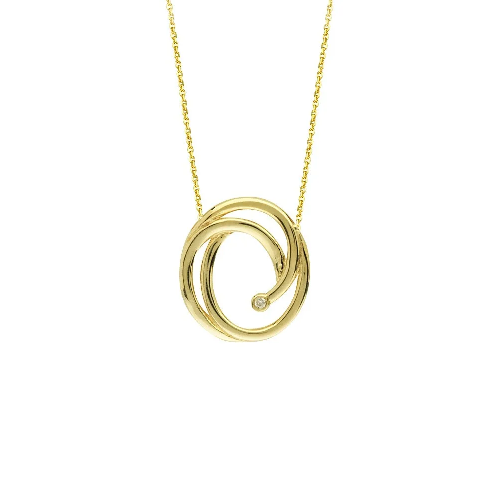 14K Diamond Swirl Necklace