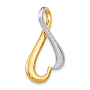 14k Two Tone Gold Omega Slide Pendant