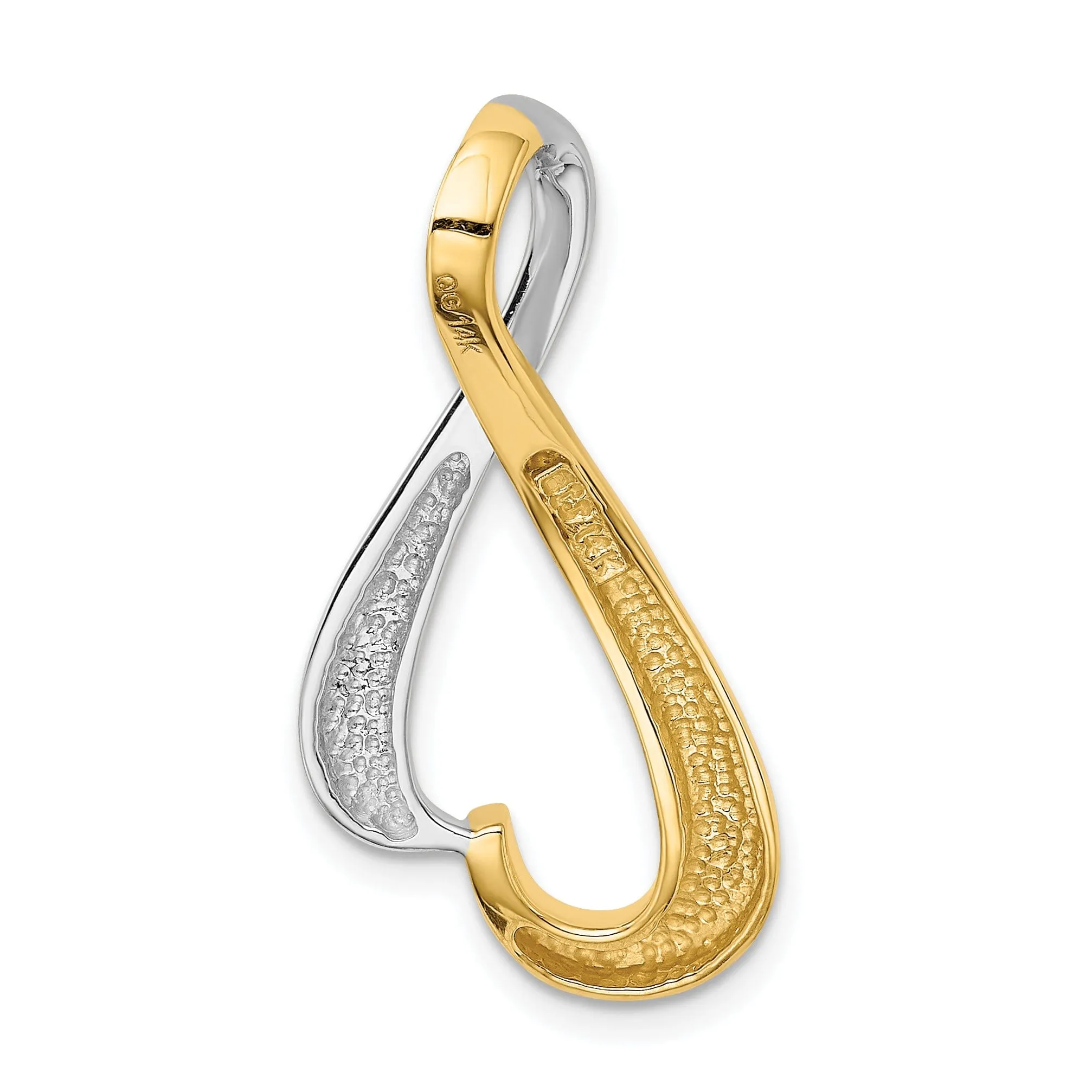 14k Two Tone Gold Omega Slide Pendant