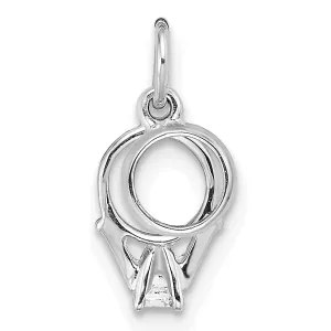 14k White Gold CZ Mini 3D Wedding Ring Pendant