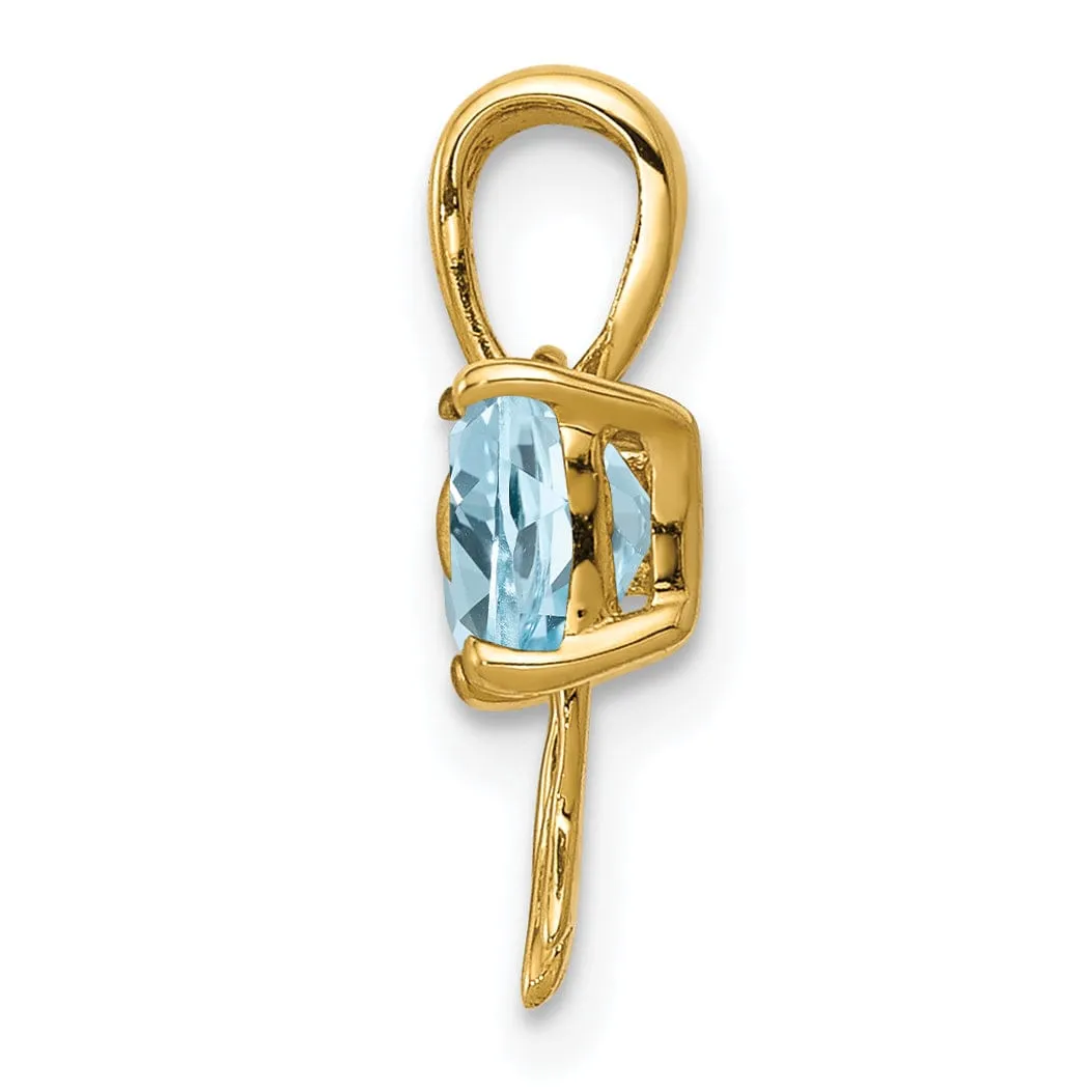 14k Yellow Gold Light Swiss Topaz Bow Pendant