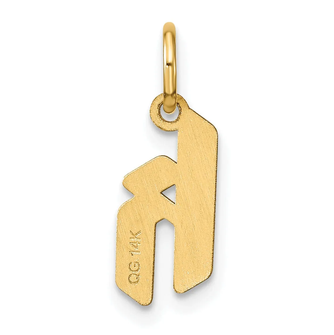 14K Yellow Gold Lower Case Letter K Initial Charm Pendant