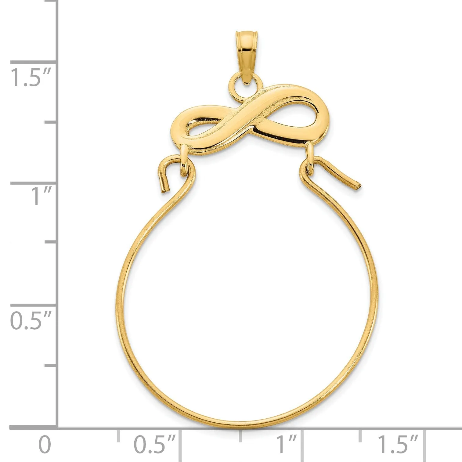 14k Yellow Gold Polished Finish Infinity Design Charm Holder Pendant