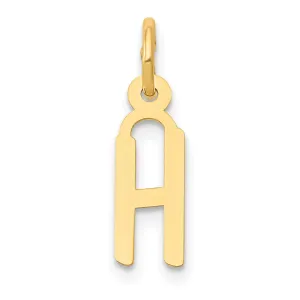 14k Yellow Gold Small Slanted Block Letter H Initial Pendant