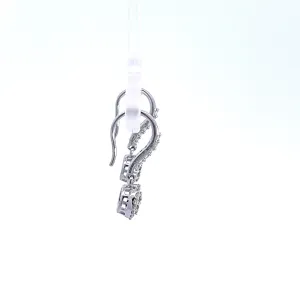 14kt White Gold Dangle  Diamond Earrings