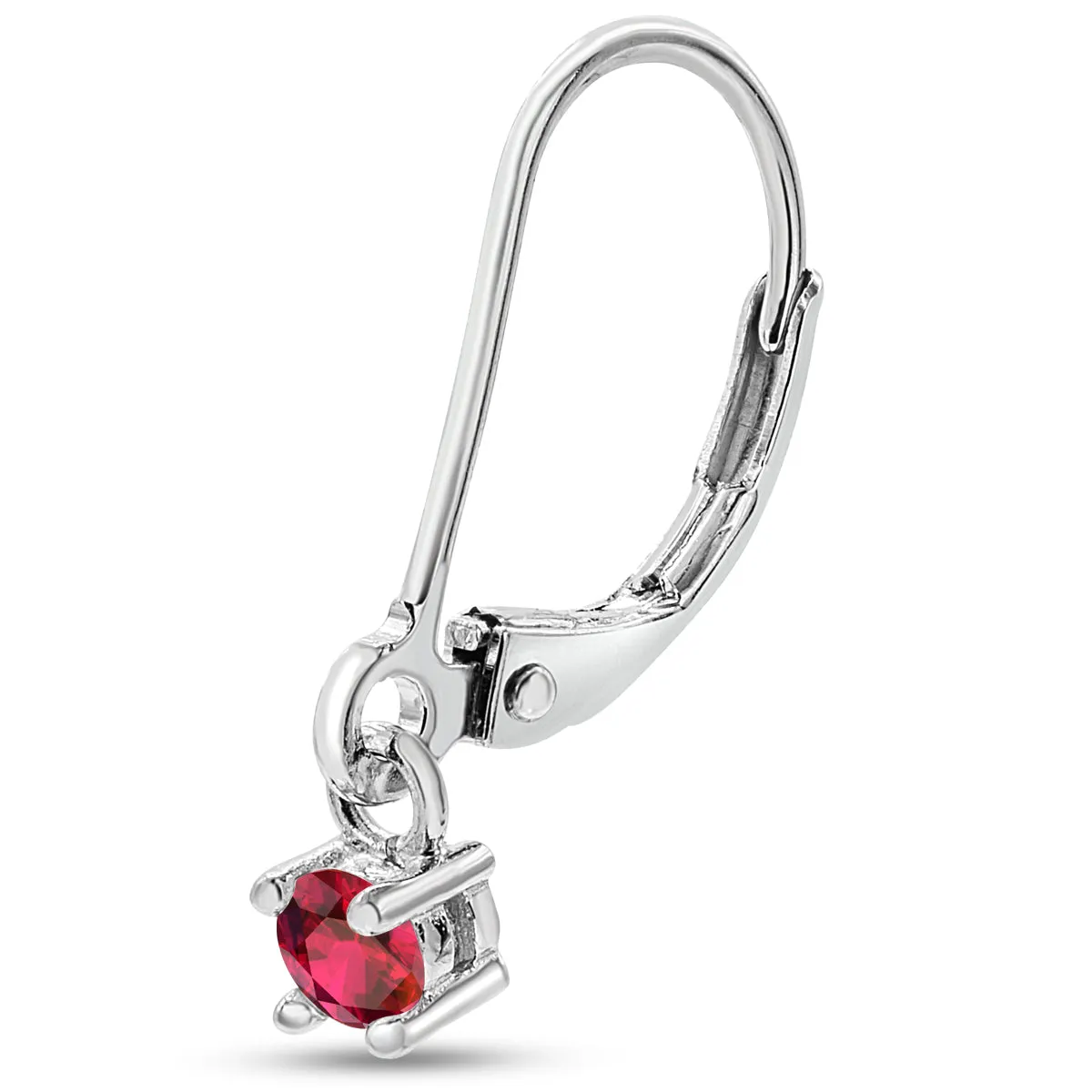 1/5 Carat Created Ruby Leverback Earrings In Sterling Silver