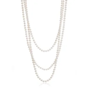 4mm White Akoya Pearl Rope Necklace