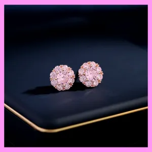 【6-39#】Spin Sparkling Flower Earrings  for female fashion daily engagement wedding anniversary birthday present