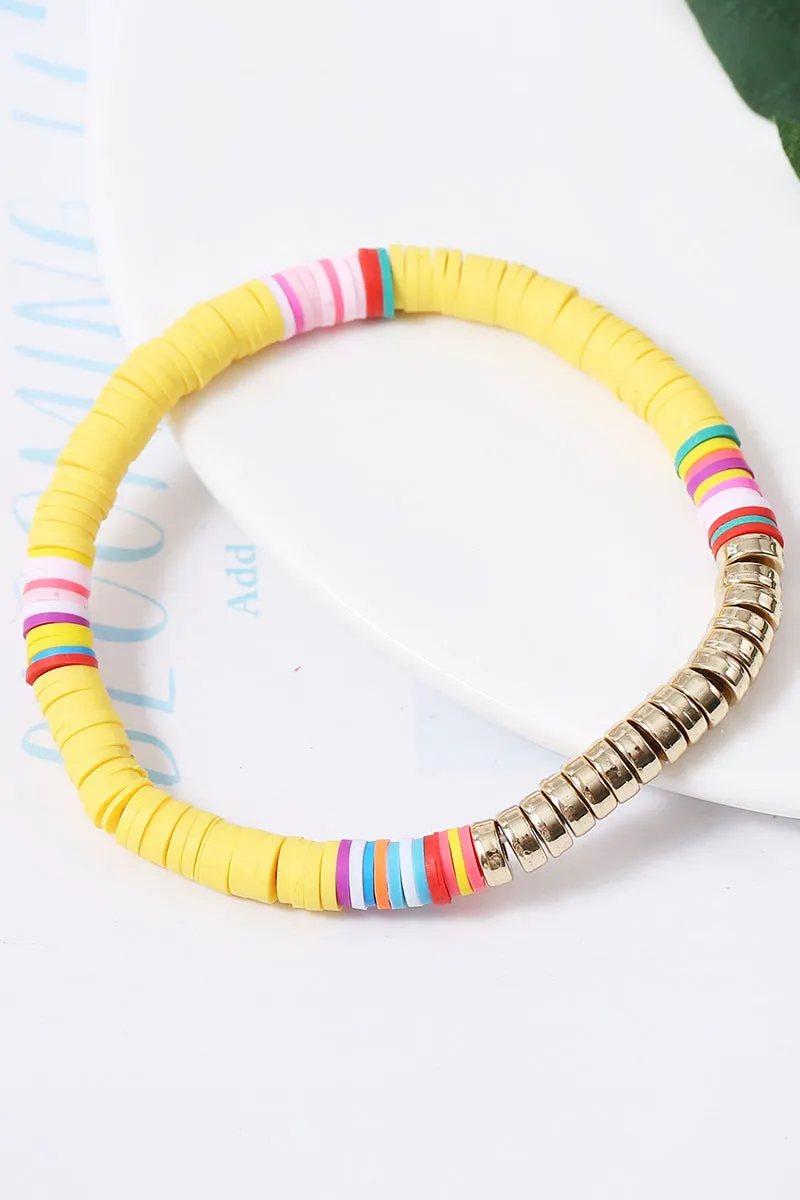 6PCS COLORFUL BEADED BRACELET, 6PCS PER 1 PACK