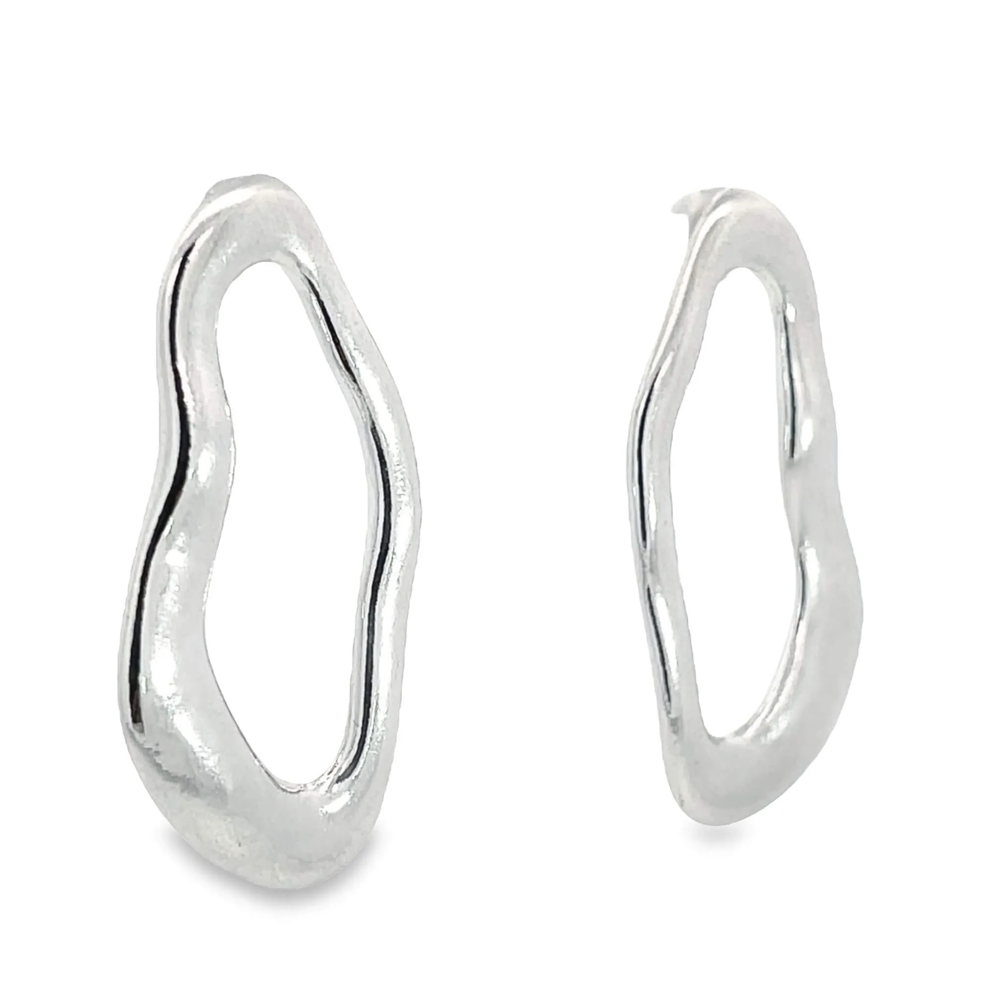 Abstract Oval Droopy Melted Style Stud Earrings (L482)