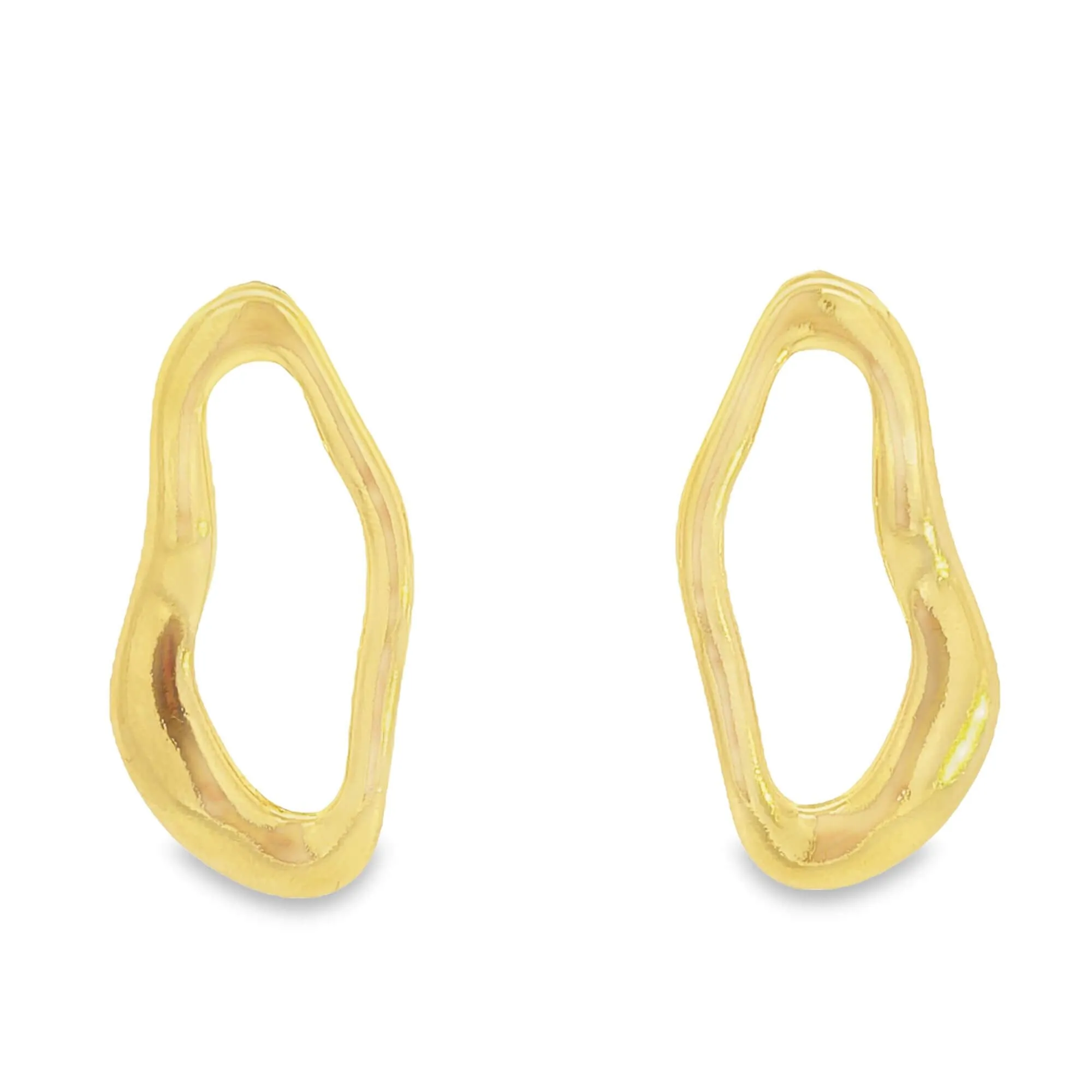 Abstract Oval Droopy Melted Style Stud Earrings (L482)