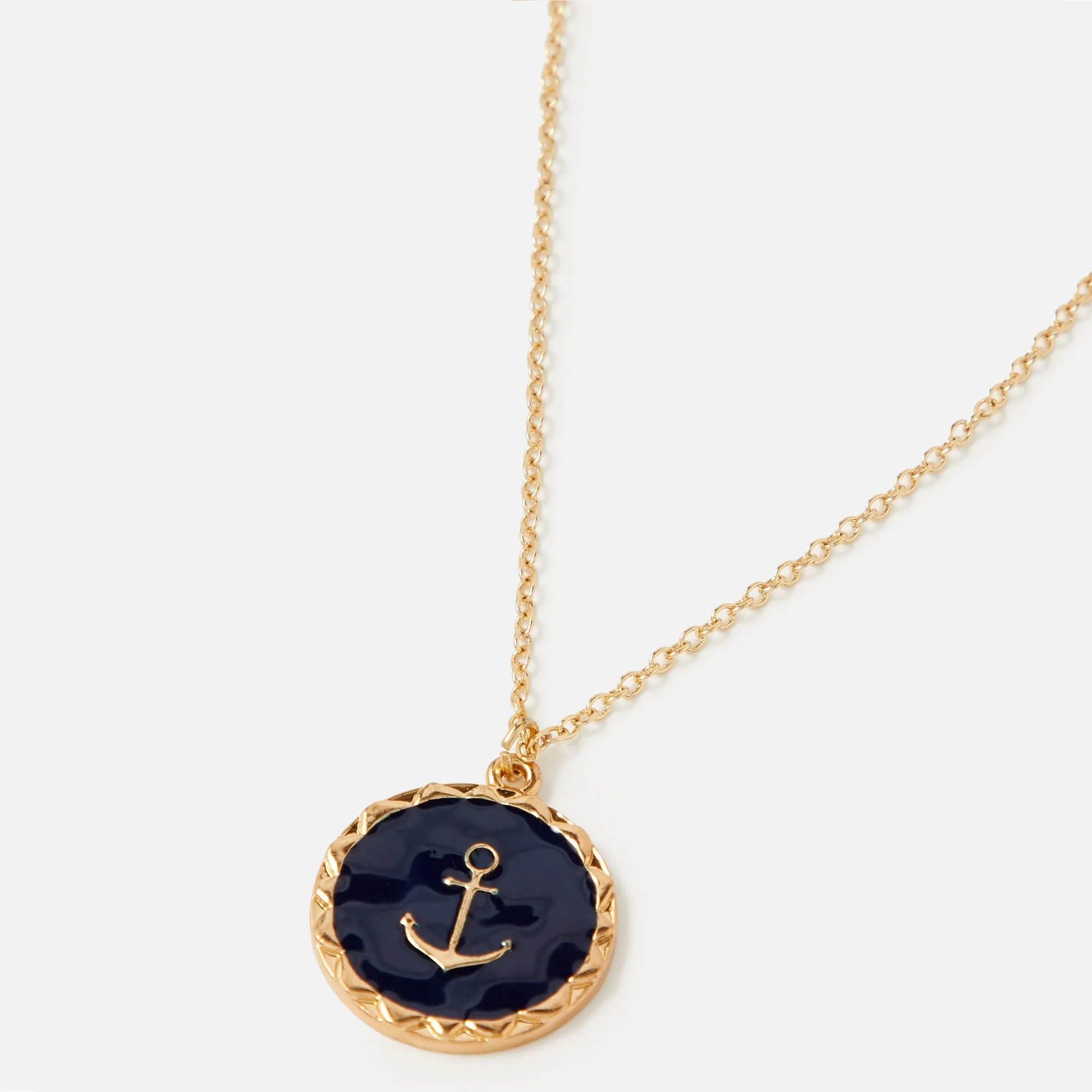 Accessorize London Women's St Ives Enamel Anchor Pendant Necklace