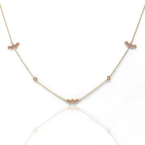 Aquarius Necklace with CZ Stones - Rose Gold