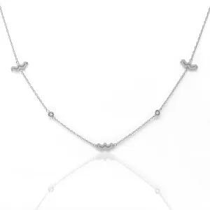 Aquarius Necklace with CZ Stones - Silver