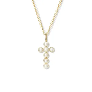 Armada Cross Pendant Yellow Gold - Pearl