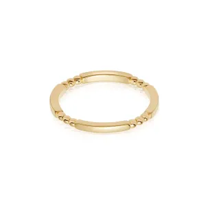 Bar & Ball Stacking Ring 18ct Gold Plate