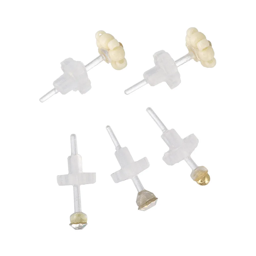 Beaded Flower Small Plastic Stud Set