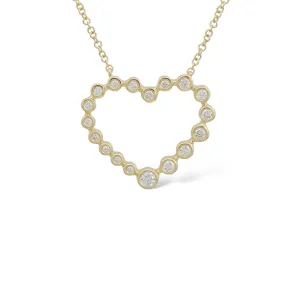 Bezeled Diamond Heart Necklace