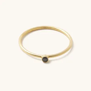 Black Gem Stackable Gold Ring