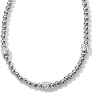 Brighton | Meridian Petite Beads Station Necklace in Silver Tone