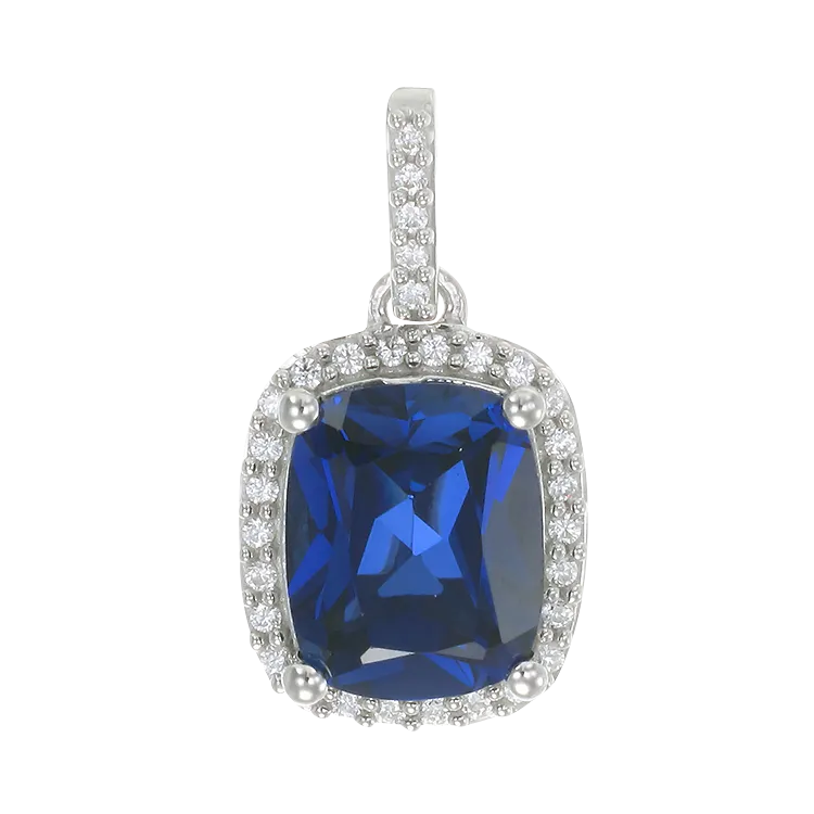 Brilliant Sapphire Cushion Cut Pendant