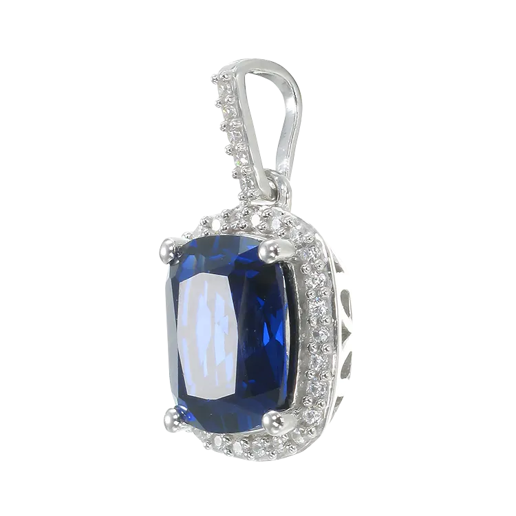 Brilliant Sapphire Cushion Cut Pendant