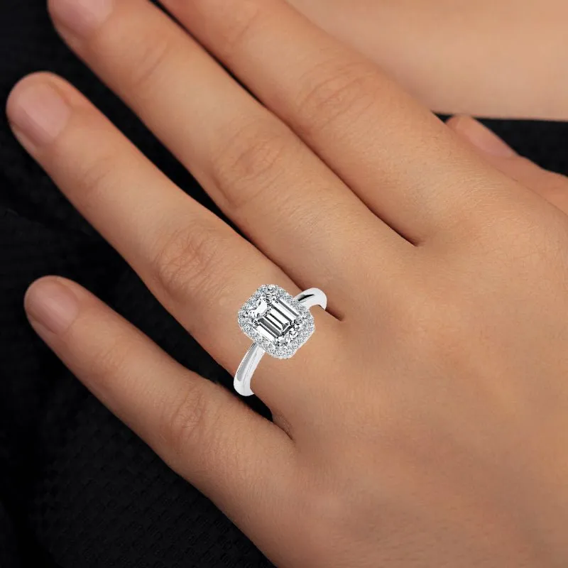 Callalily - Emerald Moissanite Engagement Ring