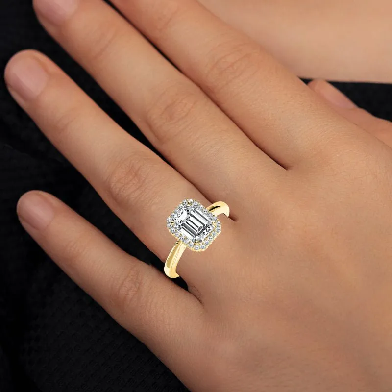 Callalily - Emerald Moissanite Engagement Ring