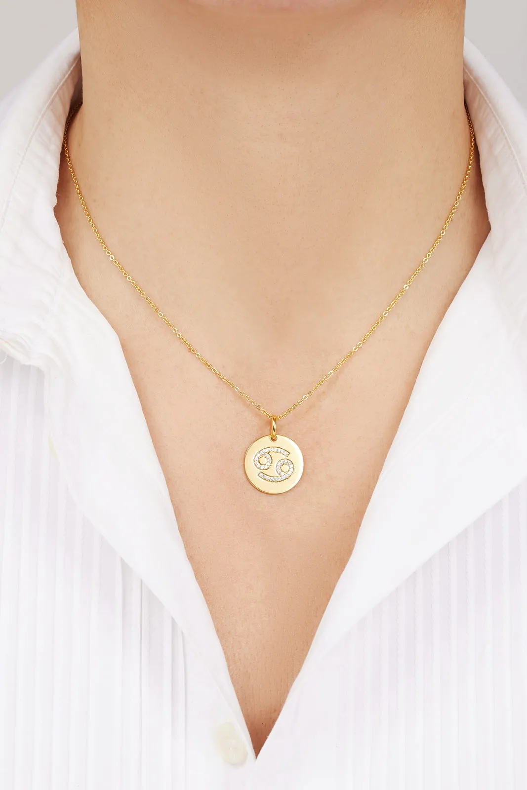 Cancer gold vermeil necklace