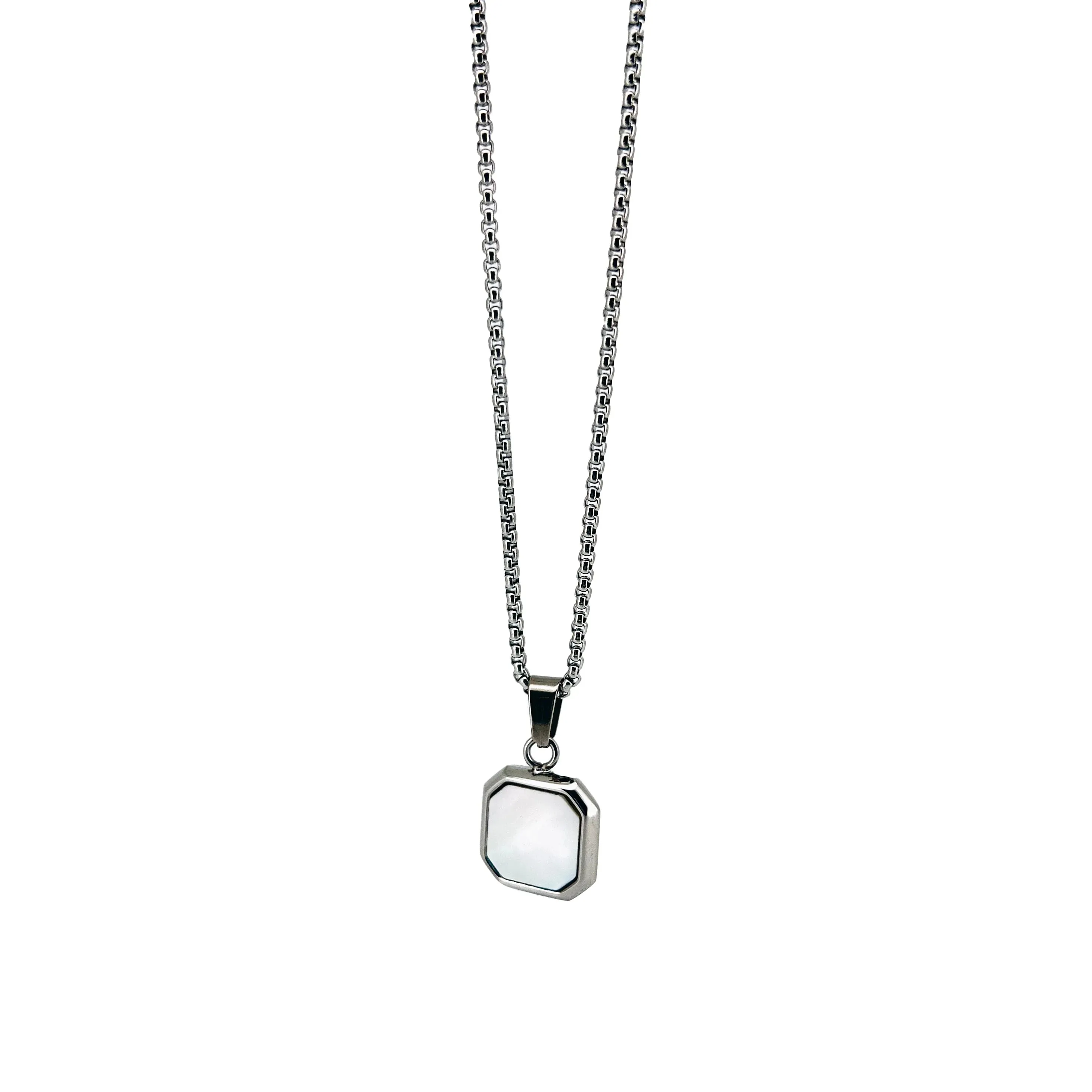 Carito Square Stone Pendant with Chain Necklace