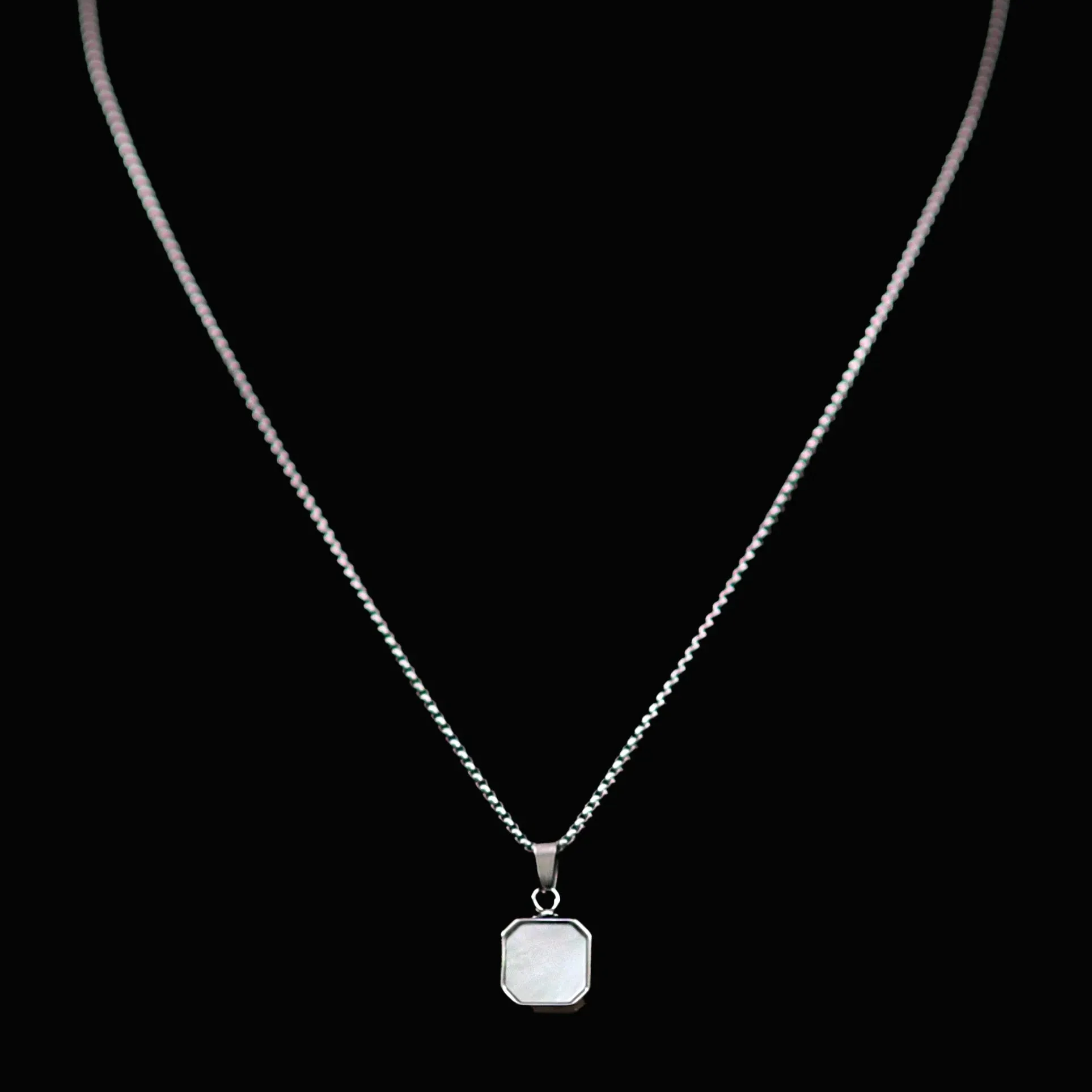 Carito Square Stone Pendant with Chain Necklace