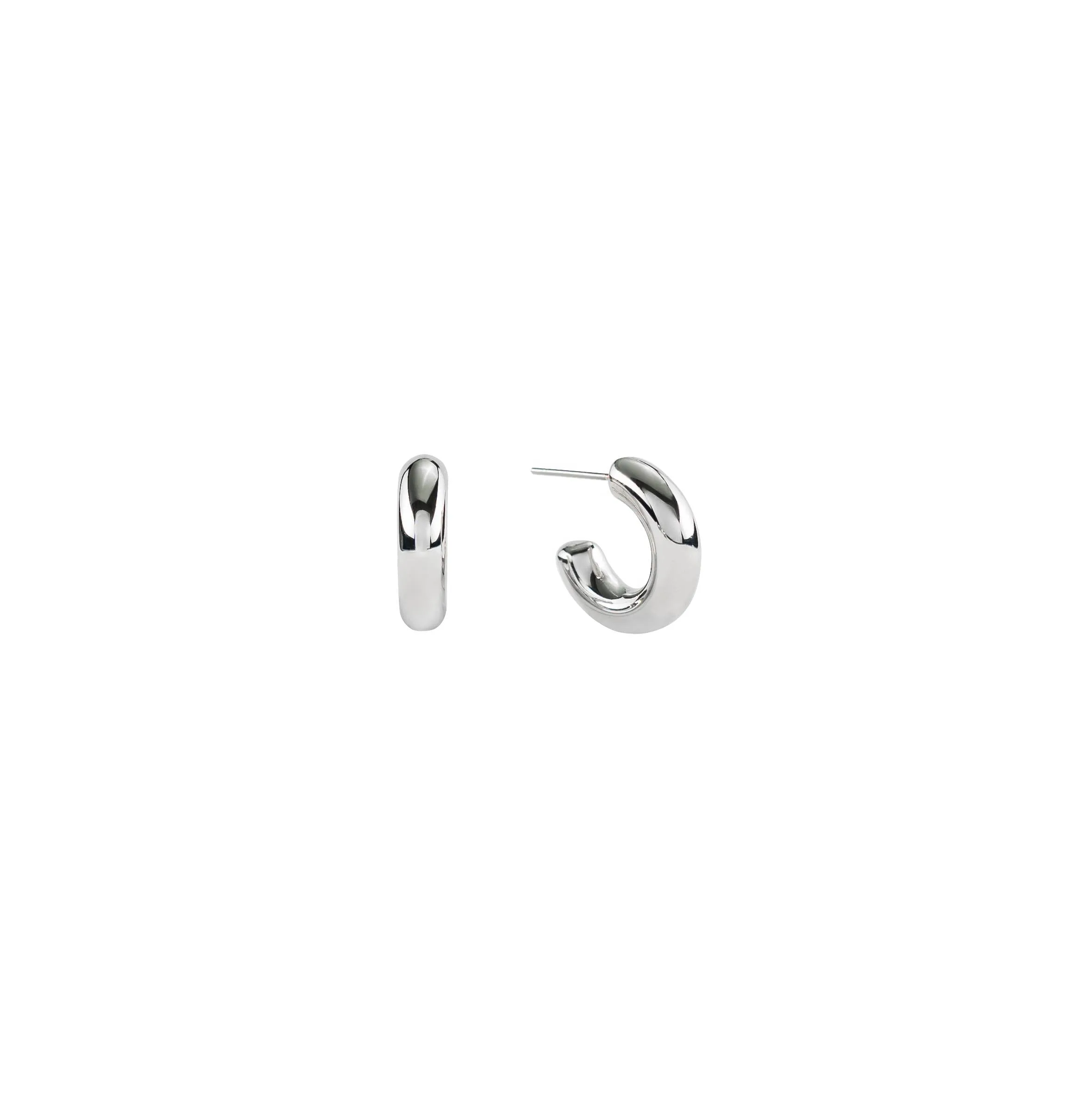 Chunky Hoops Small Silver