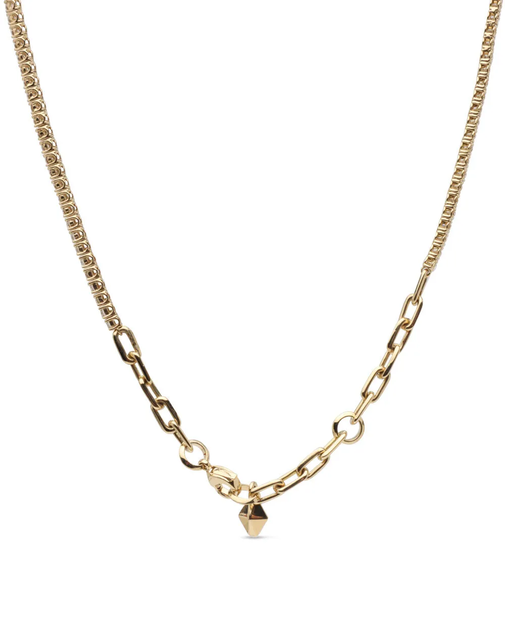 Classic Gold and Diamond Tennis Necklace