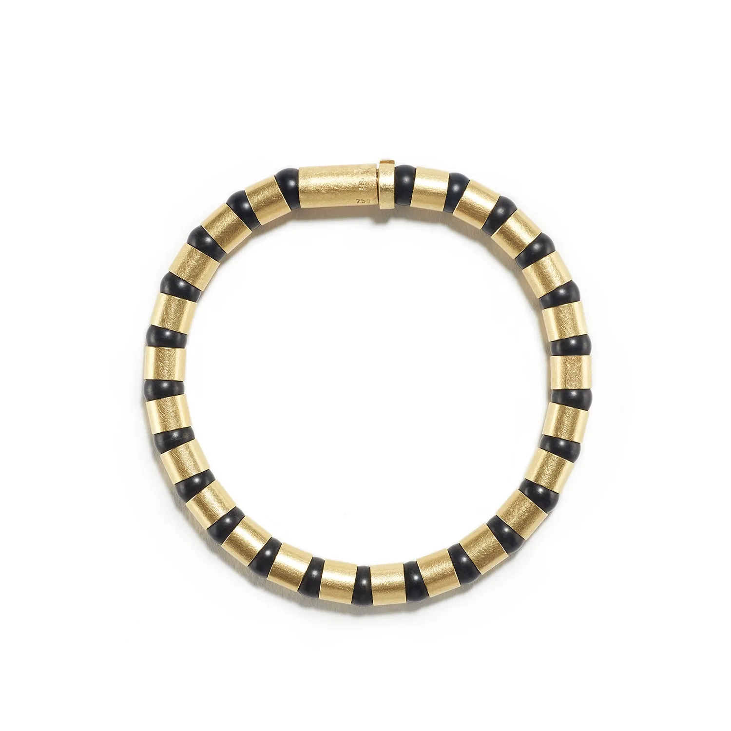 Cleopatra Gold Bracelet~6mm Black Onyx