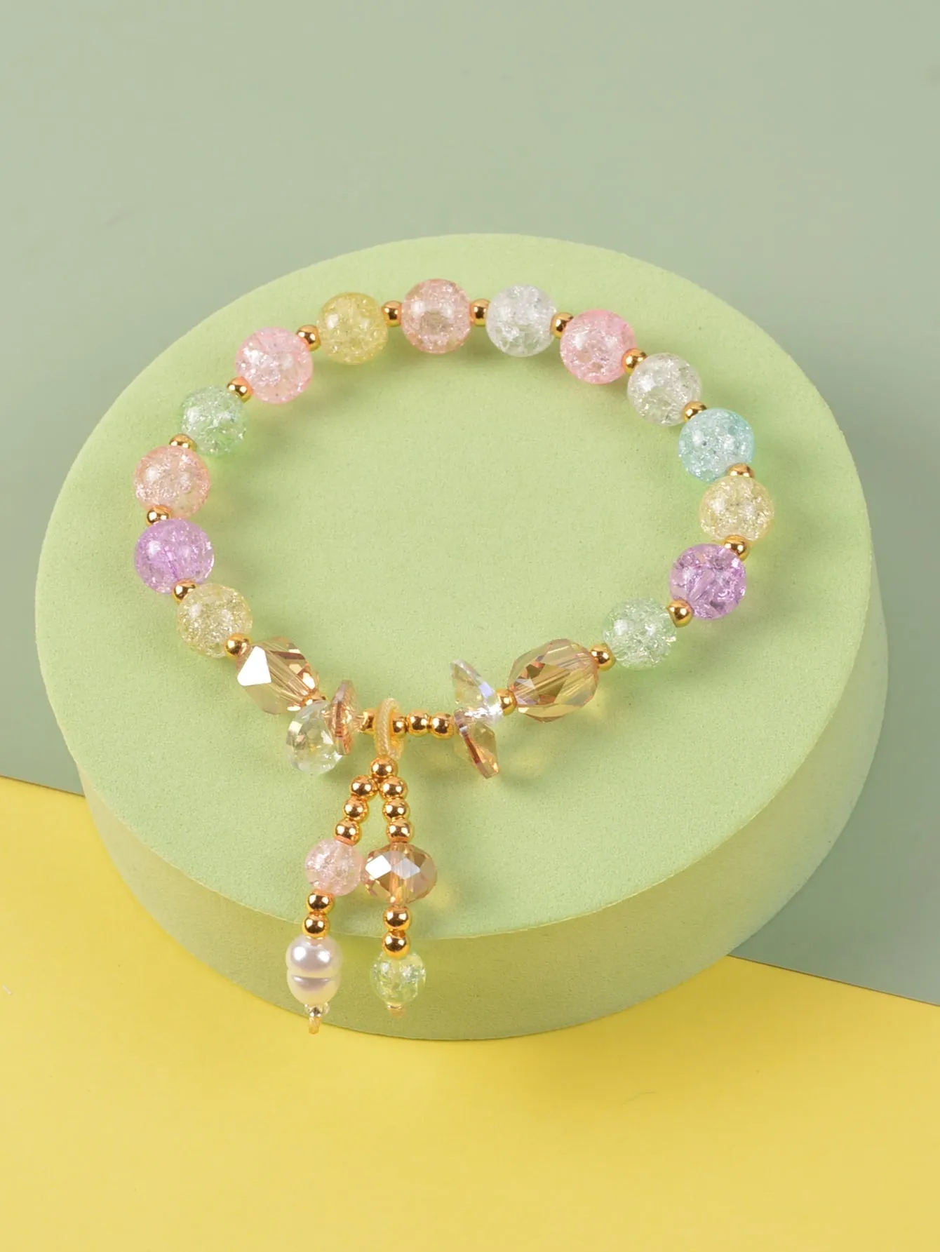 Colorful Beaded Bracelet with Charms Women Bracelet Stackable Bracelet Crafted