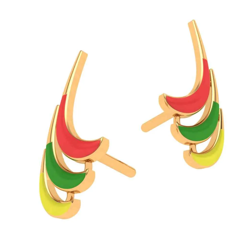 Colourful 18k Gold Studs