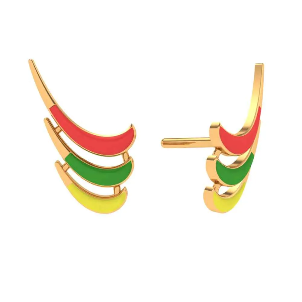 Colourful 18k Gold Studs