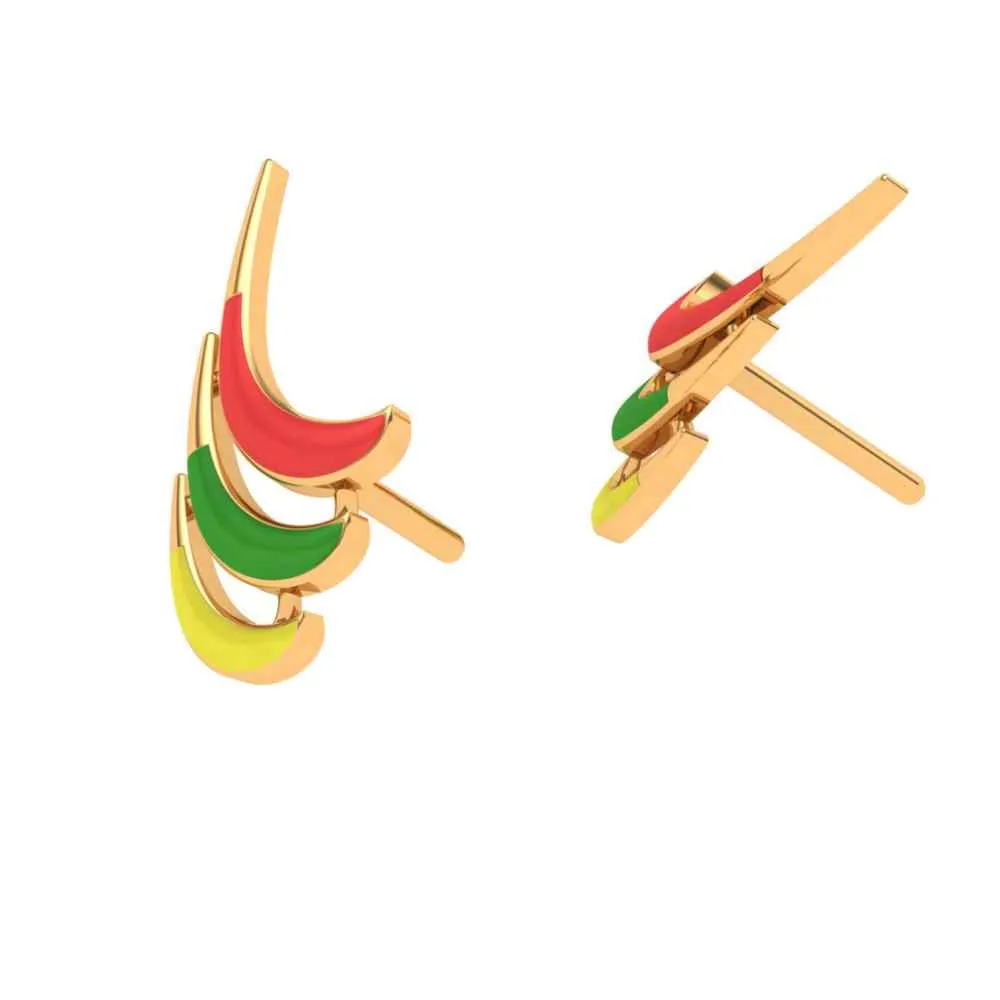 Colourful 18k Gold Studs