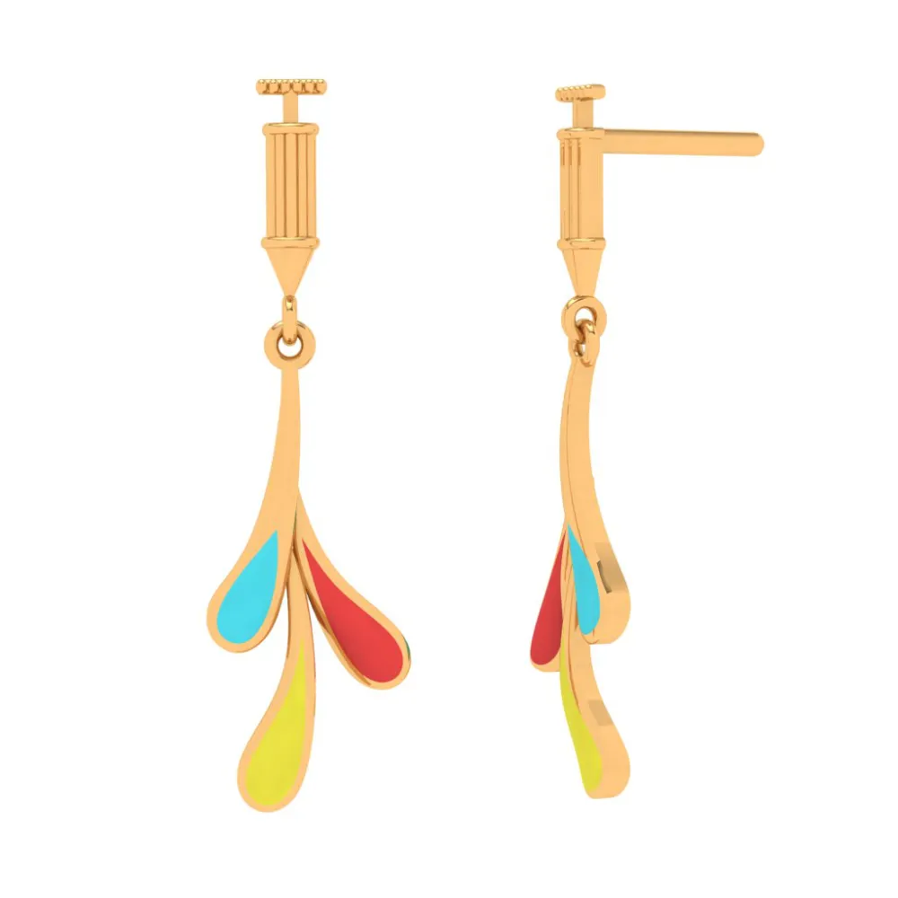 Colourful 22k Gold Drop Earrings