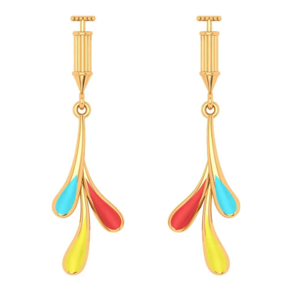 Colourful 22k Gold Drop Earrings