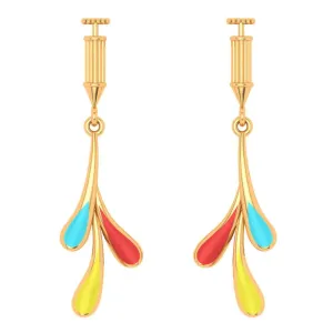 Colourful Gold Drop Earrings