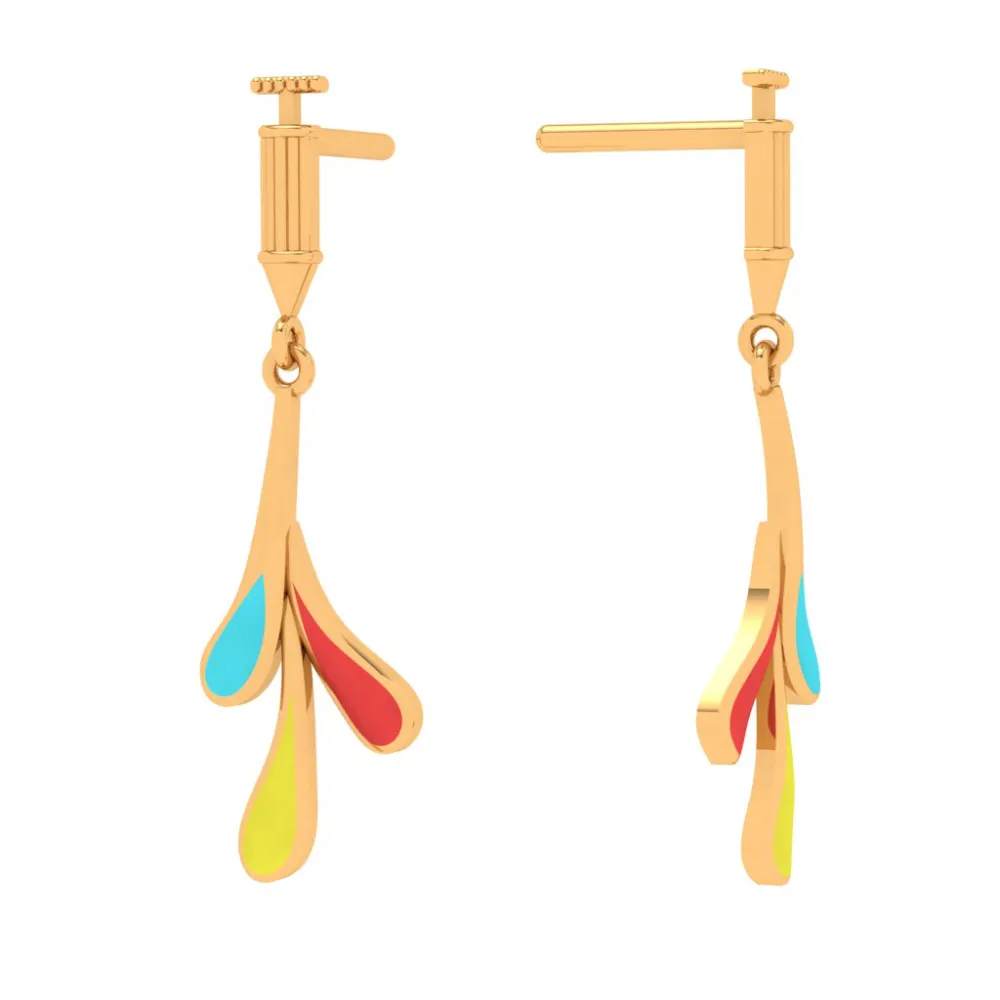 Colourful Gold Drop Earrings