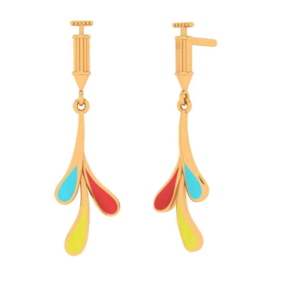 Colourful Gold Drop Earrings