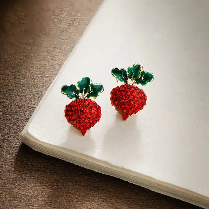 Crystal Radish Earrings