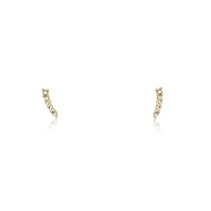 Curved Diamond Line Studs