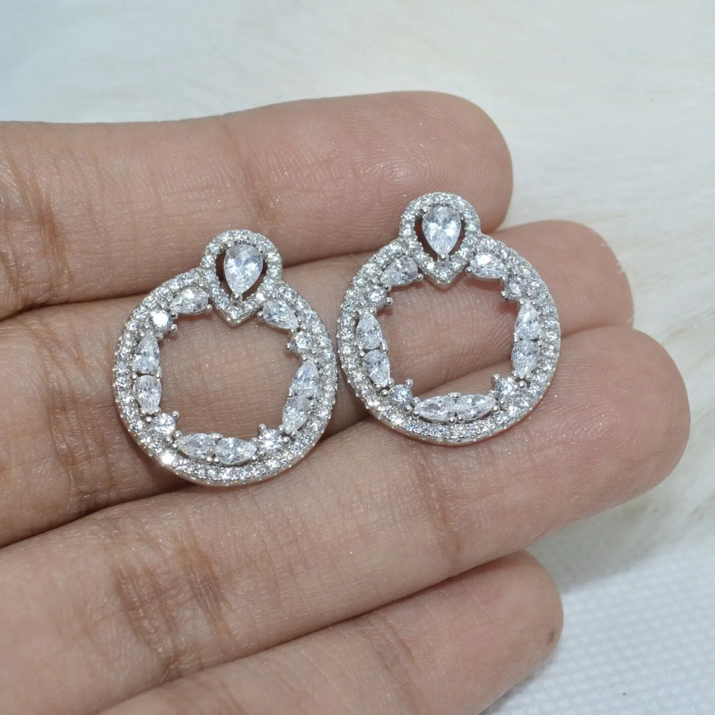 Dazzling Gemstone Hoop Earrings