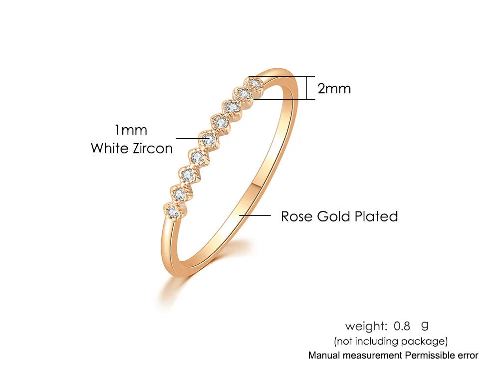 Diamond In The Debris Micro-inlaid Women's Thin Ring Gold-plated Simple