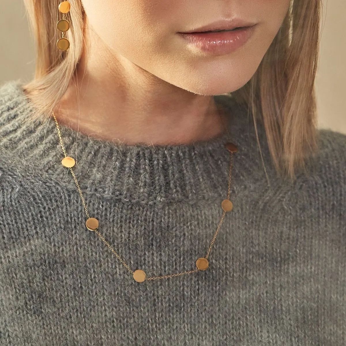 Dottie Necklace Multi Gold