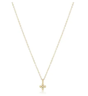 E Newton 16" Necklace Classic Beaded Signature Cross Charm